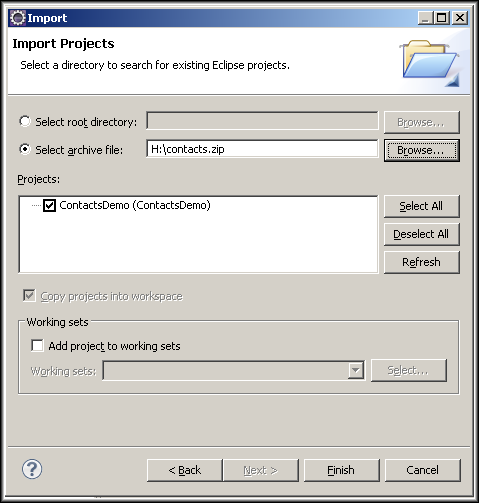 Project File Selection