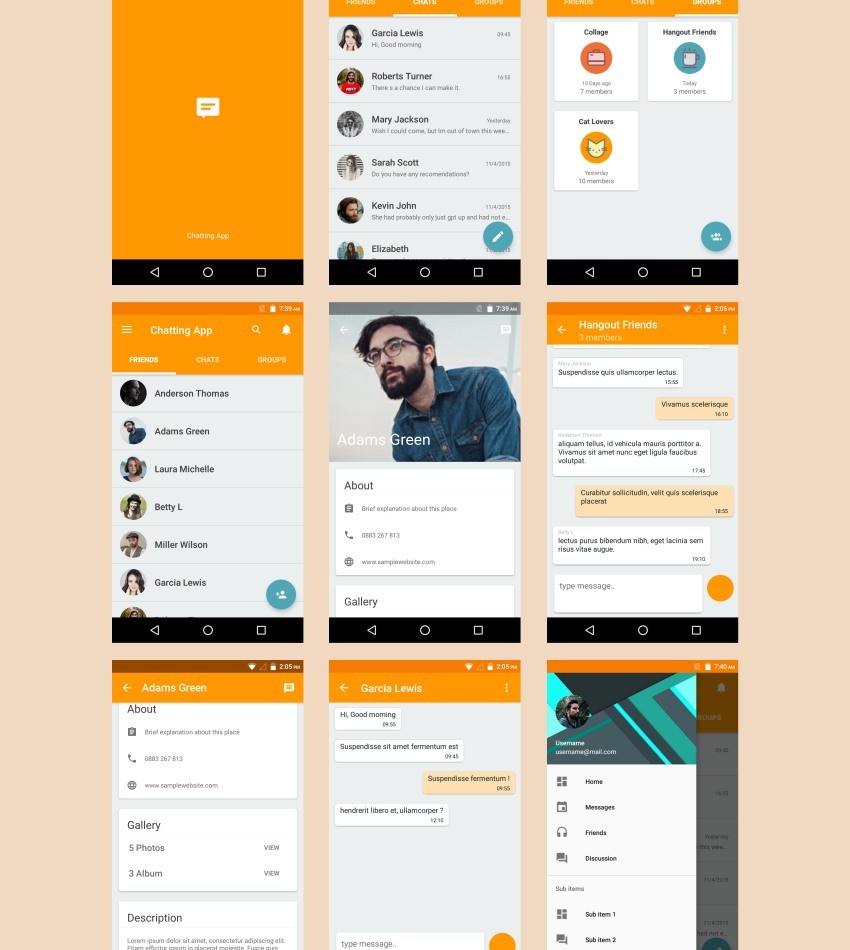 Android Material UI Template