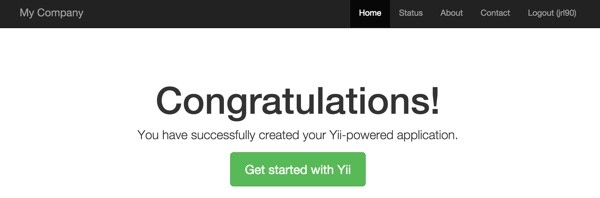 Yii2 User Hello App Signed In