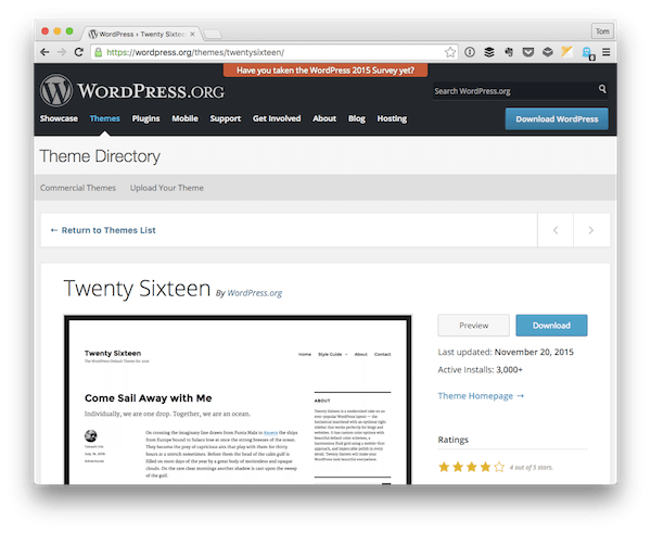 The WordPress Theme Repository