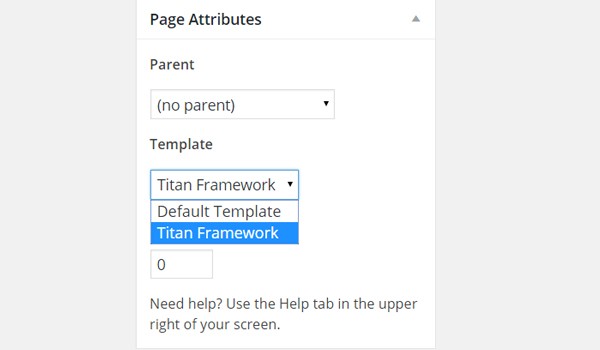 Selecting a page template