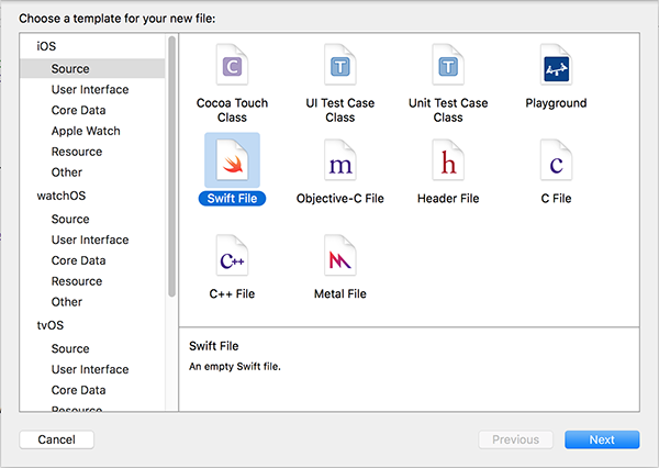 Swift source file