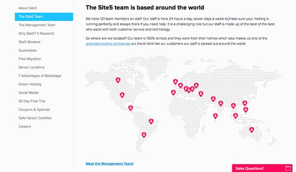 Site 5 team page