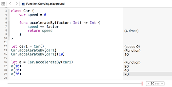 Results from stored function