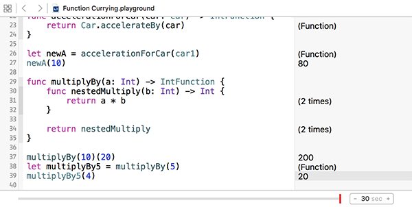 Custom function currying results