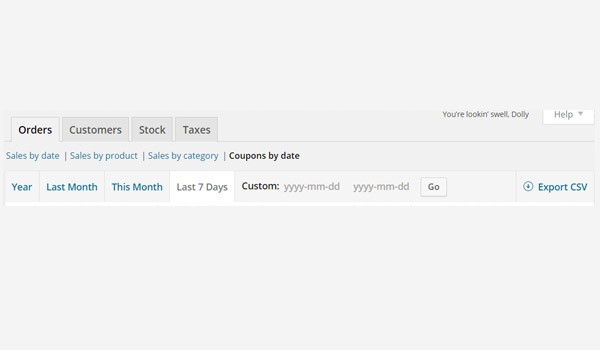 Orders report in WooCommerce