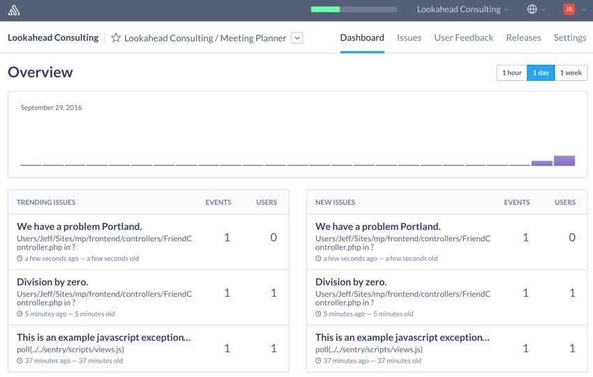 Building Startups Logging - The Sentry Dashboard