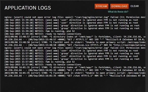 application logs