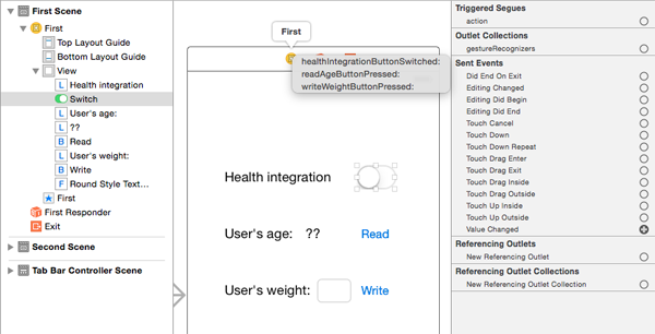 User interface - connecting outlets 1