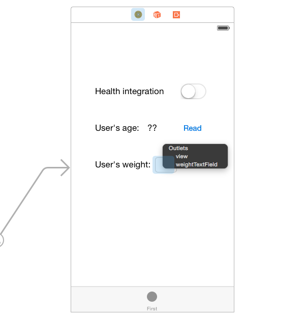 User interface - connecting outlets 3