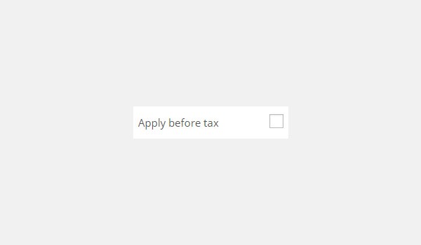 Apply before tax checkbox