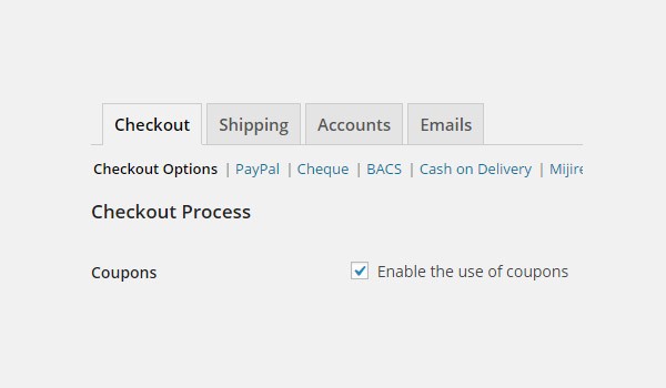 Enable the use of coupons in WooCommerce