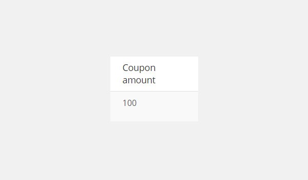 Coupon amount column