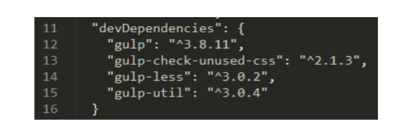 devDependencies section  property inside the packagejson file