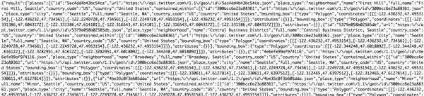 JSON Twitter API Results for Geo Coordinates