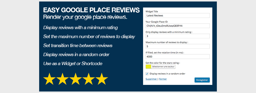 Easy Google Places Reviews