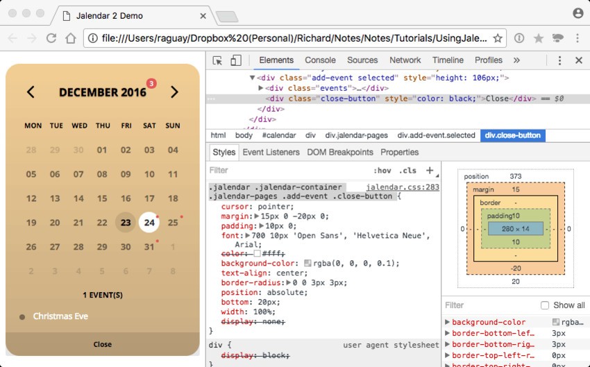 Jalendar With Custom Parameters