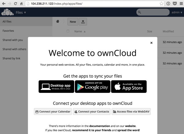 OwnCloud Dashboard