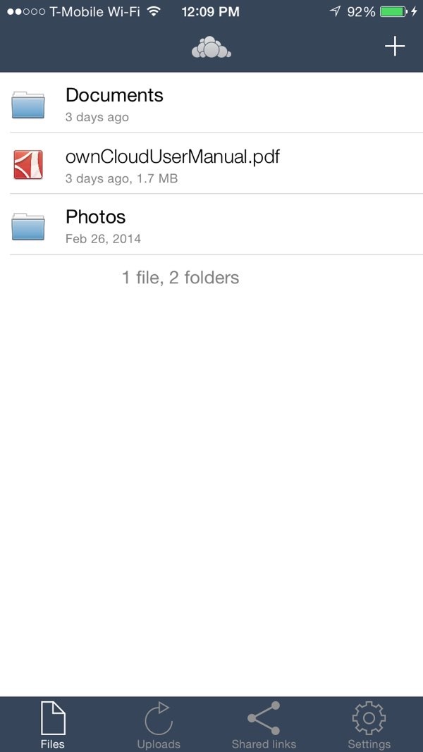 OwnCloud iOS App Browse Your OwnCloud