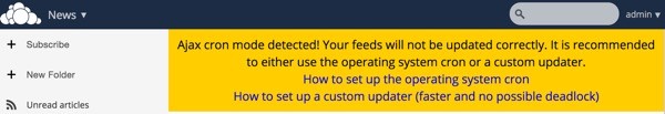 OwnCloud News App Updater Warning