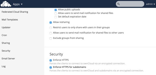 OwnCloud Security Enforce HTTPS