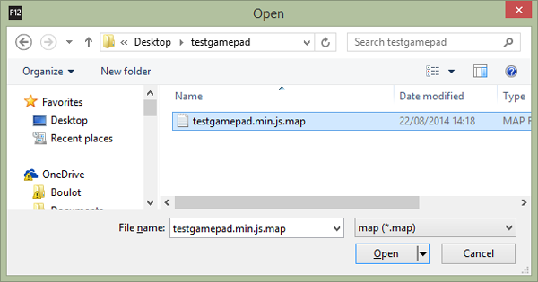 Open map file dialog box