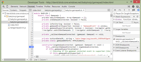 line 17 of the babylongamepadsts TypeScript file