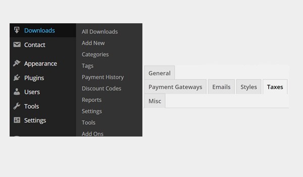 Easy Digital Downloads Taxes Settings