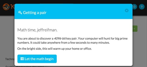 Keybase Getting a key pair for Jeff Reifman