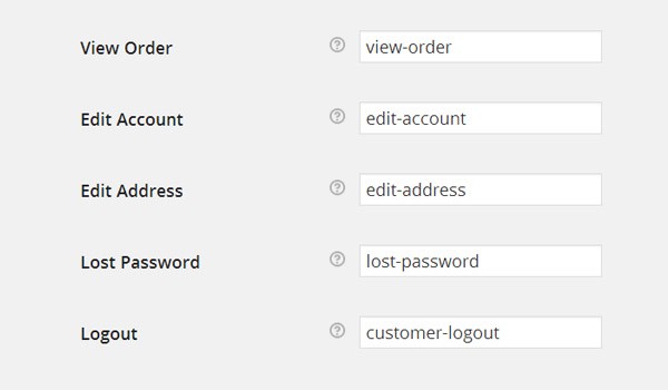 My Account Endpoints