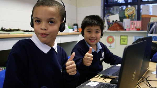 2 kids at a Code Club