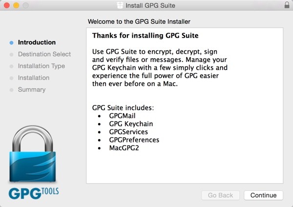 GPG Suite Installation Wizard