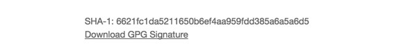The GPG Tools published checksum