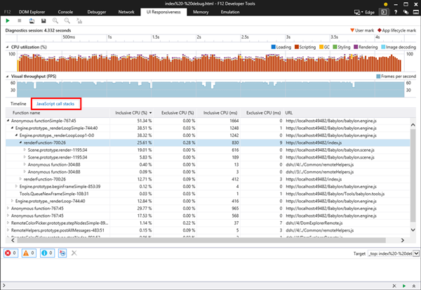 profiler is now part of the UI responsiveness window