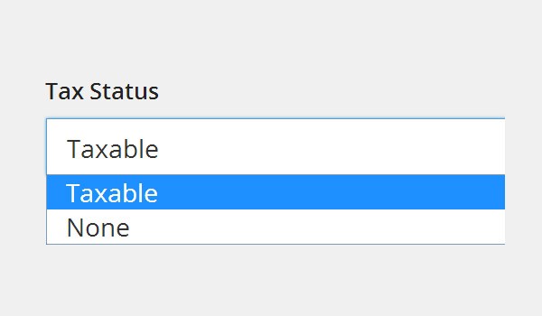 Tax Status dropdown menu