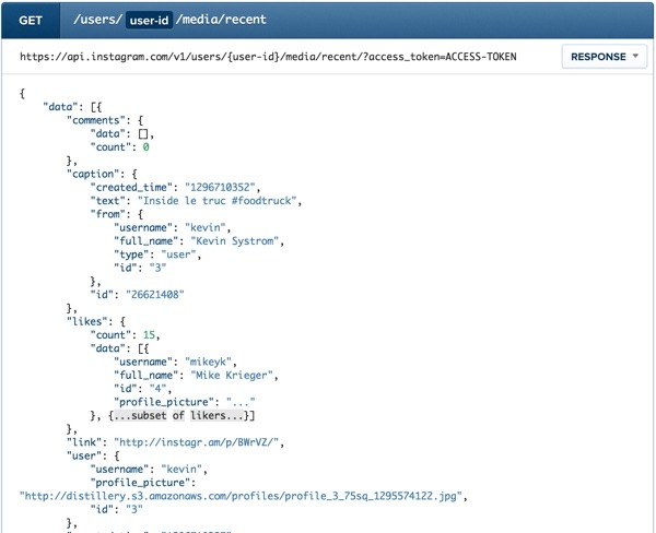 Instagram API Example Users Endpoint Get Recent Media