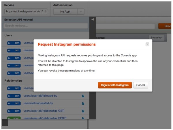 Instagram OAuth Authentication Example