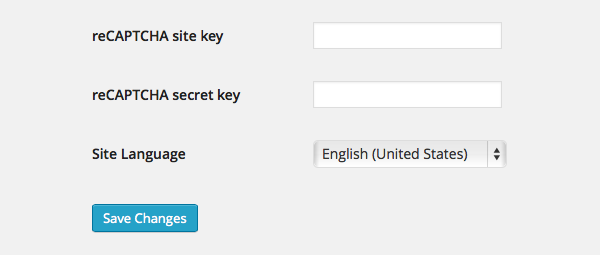 Settings for reCAPTCHA