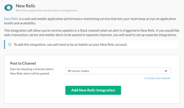 Add New Relic Integration