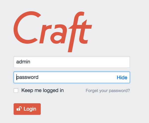 Craft Administrative Login