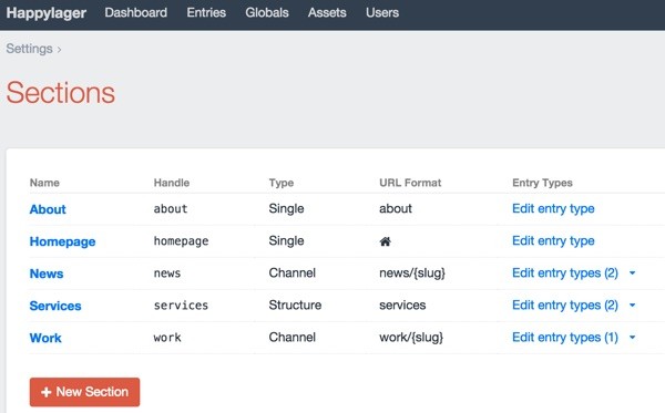 Craft Dashboard Sections