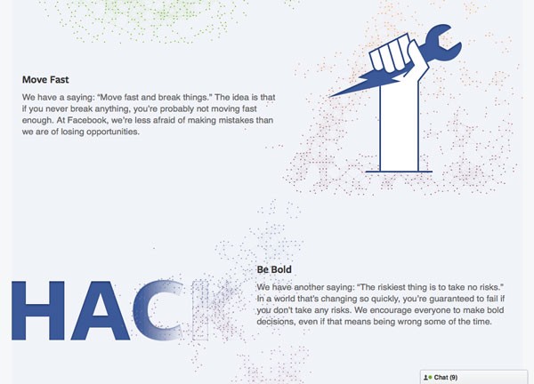 Facebook - be bold and move fast