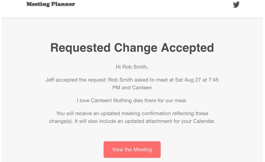 Build Your Startup Request Scheduling Changes - Email notification of requested change being accepted