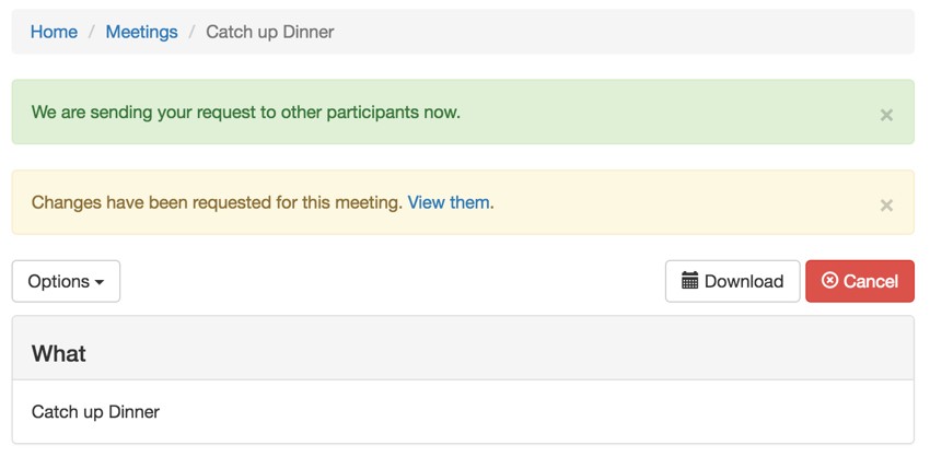 Build Your Startup Request Scheduling Changes - Meeting page View Requests