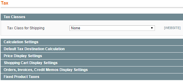 Setting up Tax Classes