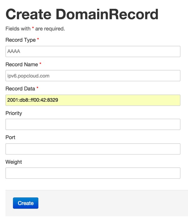 Our Yii Console Add a Domain Record