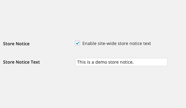 Store notice option