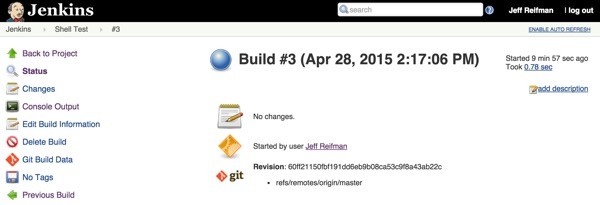 Jenkins Project Build Page