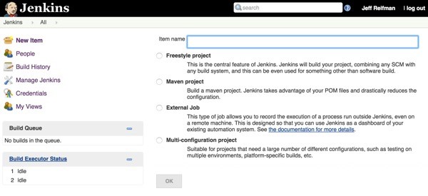 Jenkins New Item 