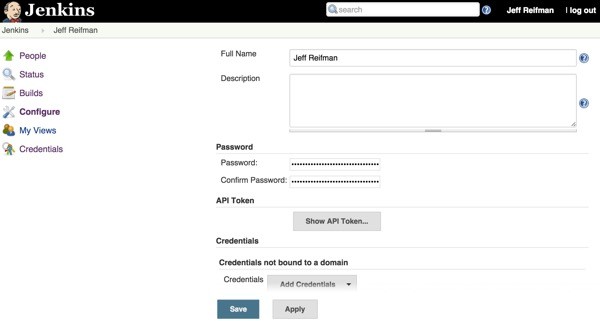 Jenkins People Menu and Detail page